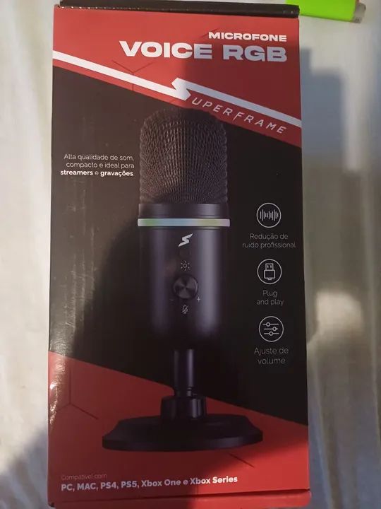 Microfone Gamer Voice RGB Superframe