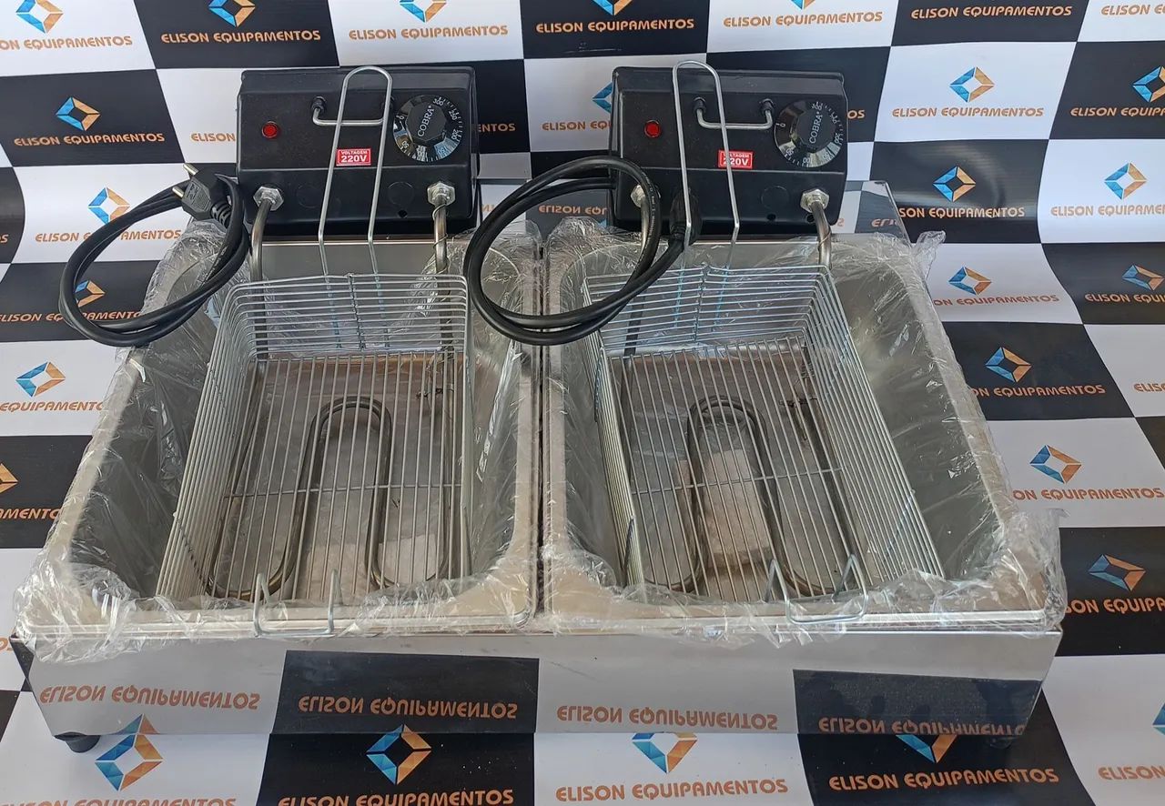 Fritadeira elétrica 10 litros,duas cubas 5 litros cada lado  - Foto 5