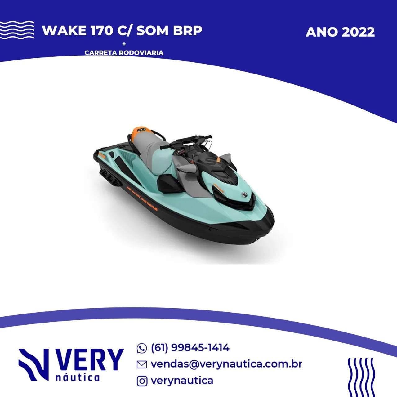 Jet Ski Sea Doo Wake 170 C/ SOM ORIGINAL BRP + CARRETA RODOVIARIA