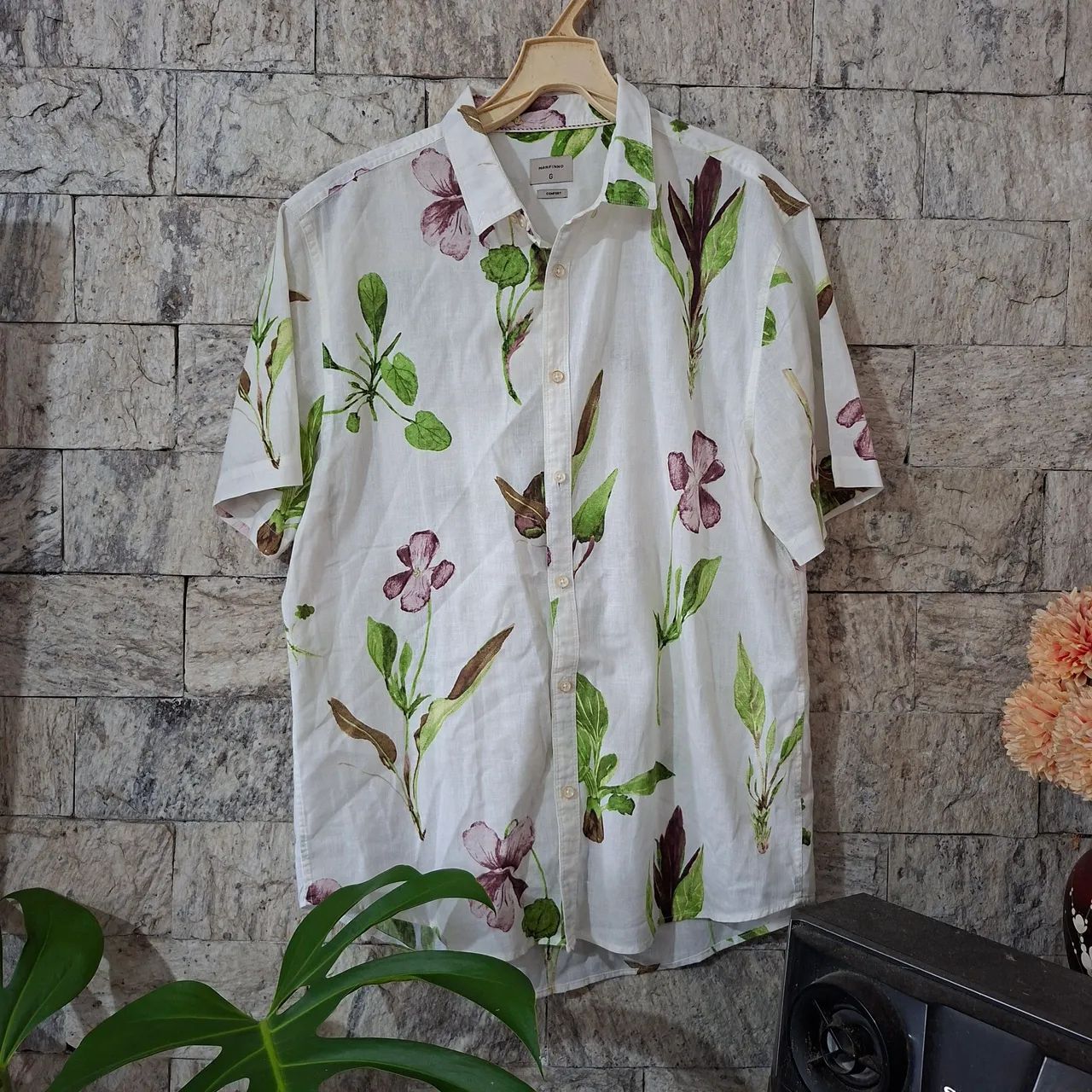 Camisa Linho Estampada Marfinno Renner
