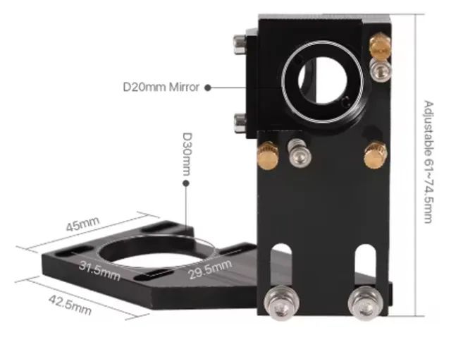 Suporte Segundo Espelho Laser CO² K40 - Visutec