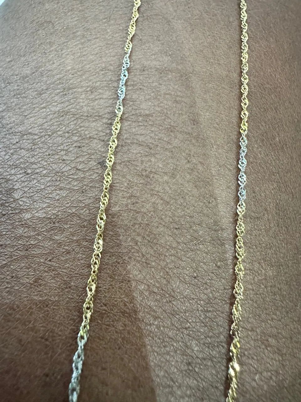 Corrente de ouro branco e amarelo 18k  - Foto 3