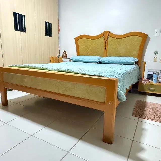 Cama Casal Madeira Maciça (Colchão Probel) + 2 Criados - Foto 2
