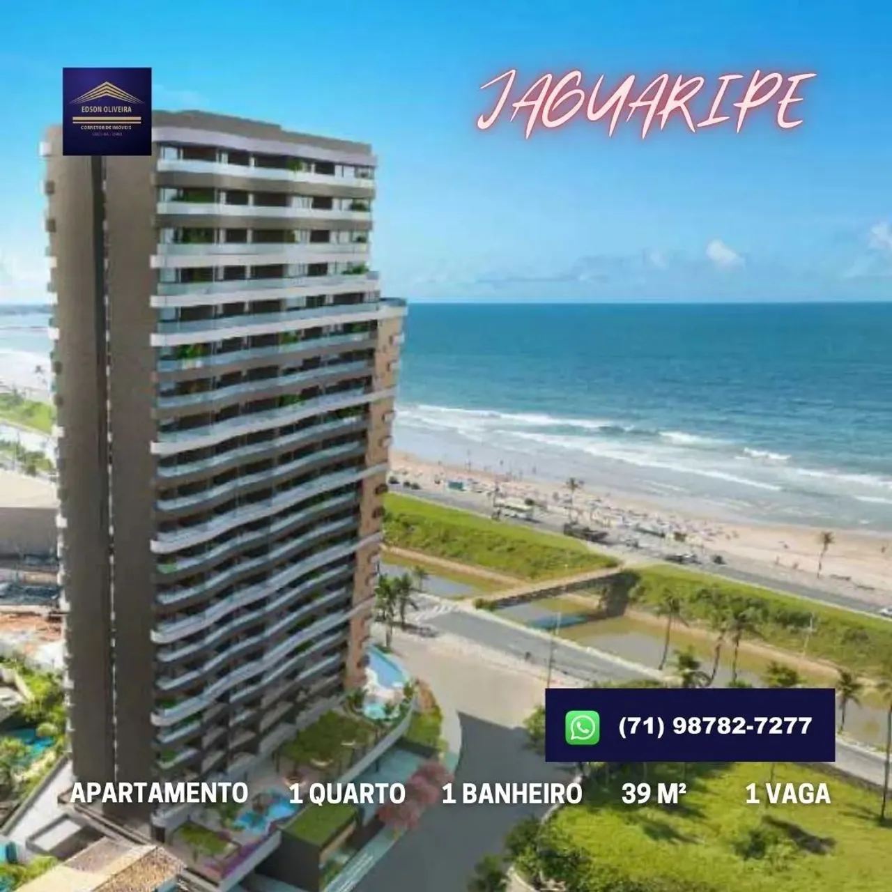 BEACH CLASS JAGUARIBE - APARTAMENTO 1 QUARTO, 39,49M²