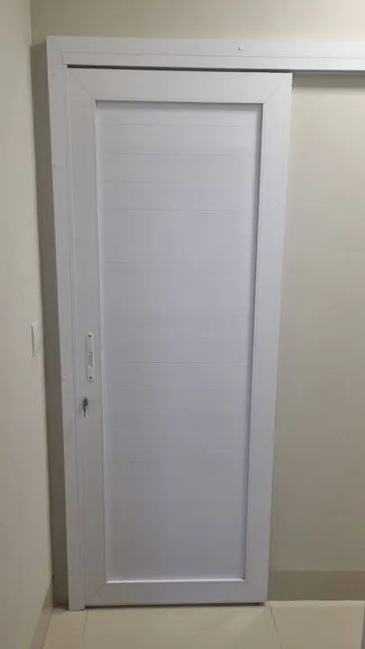 Porta de correr de alumínio (branca) - Foto 4