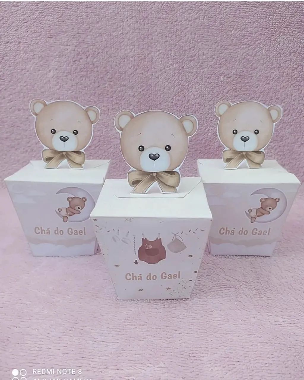Chá de bebê caixinhas, topo de bolo com nome - Foto 2