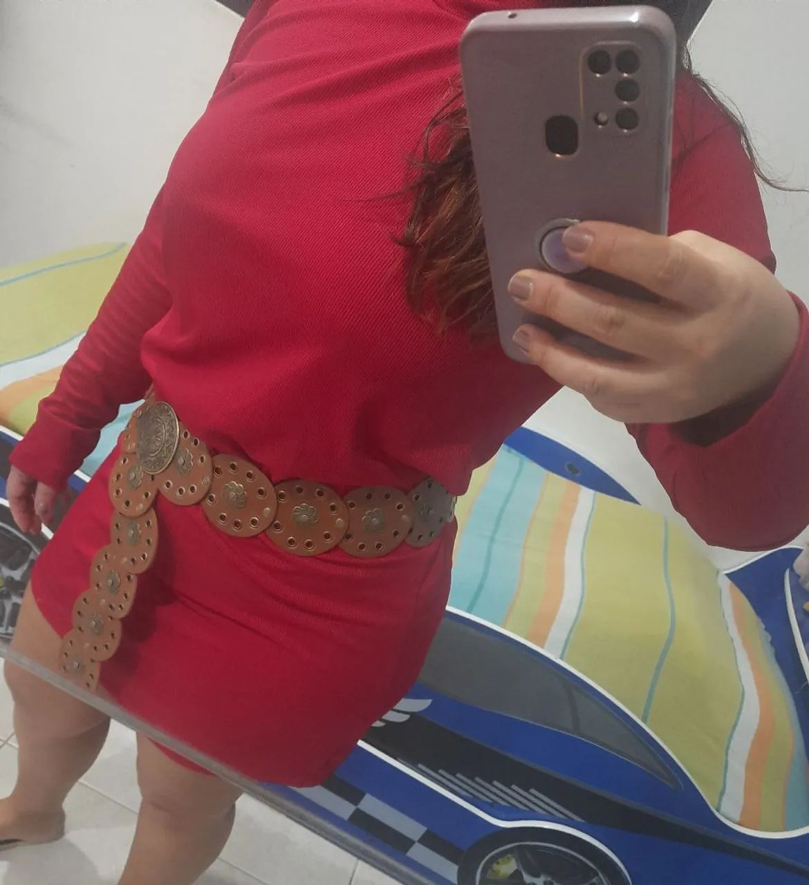 Vestido Verde Manga Longa com Cinto Elegante - Foto 4