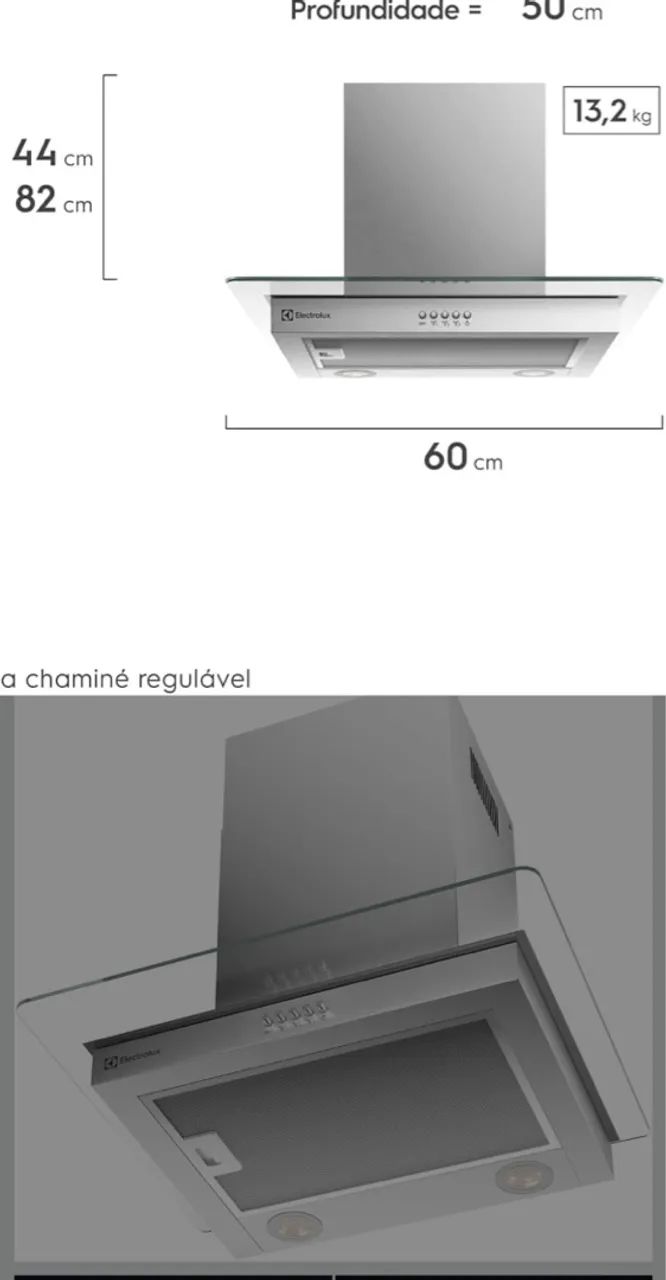 Coifa Electrolux Inox 220 Vts, para 4 bocas, 60cm com filtro carvão Ativado no - Foto 6