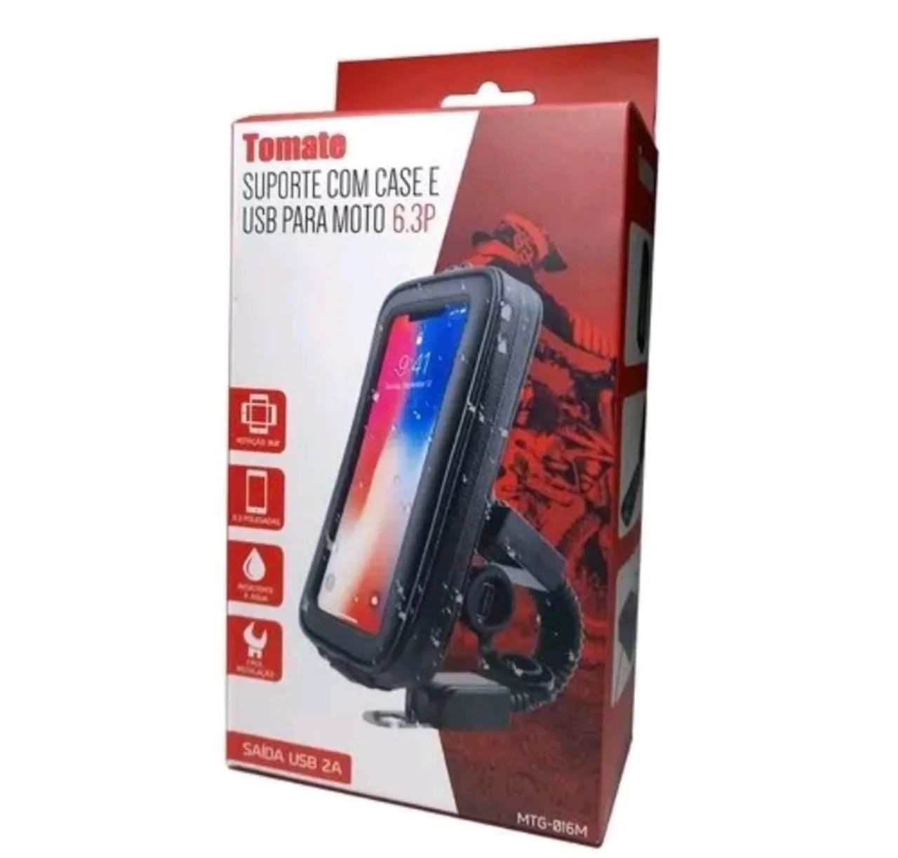 Suporte a prova de água motos com carregador USB - Foto 3