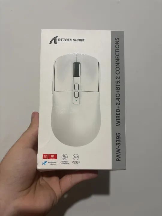 Mouse Gamer Attack Shark PAW-3395 - 3 Conexões