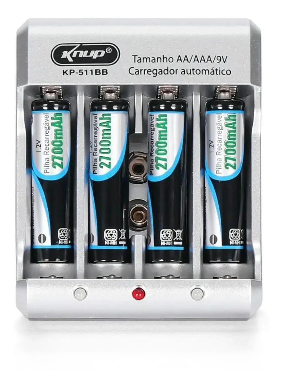 Carregador de Pilhas AA/AAA/9V Knup KP-511BB - Foto 2