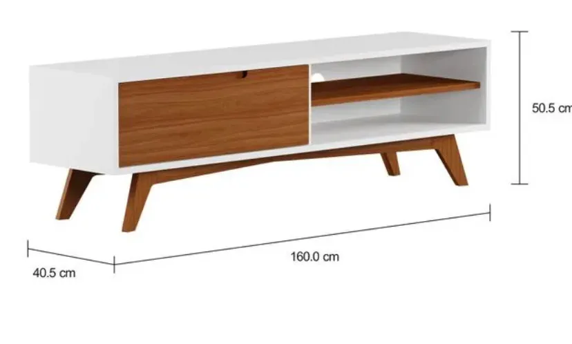 Rack TV Moderno com Gaveta e Prateleira 160cm