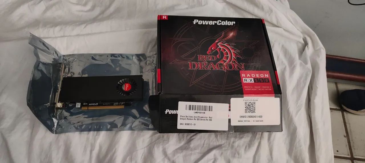Placa de Vídeo PowerColor Red Dragon 4gb  Radeon RX 550