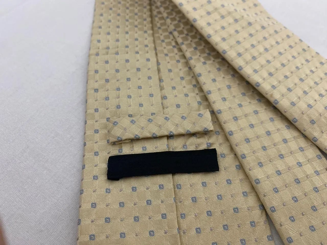 Gravata Prada Milano Bege Claro Xadrez Ótimo Estado - Foto 5