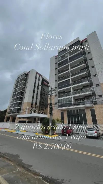FLORES, COND. SOLLARIUM PARK, 2 QUARTOS SENDO  1 SUÍTE, COM ARMÁRIO 1 VAGA