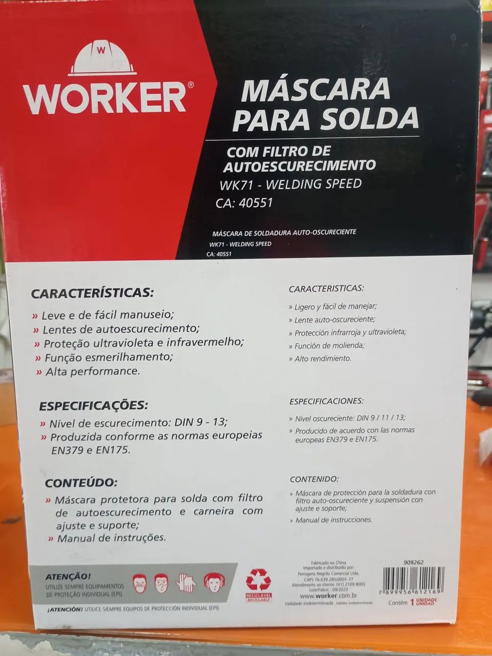Máscara de Solda com Filtro de Autoescurecimento Worker - Foto 2