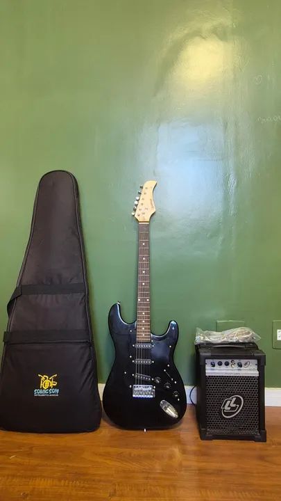 Conjunto completo Guitarra Waldman + Caixa + Case + Cabo - Foto 5