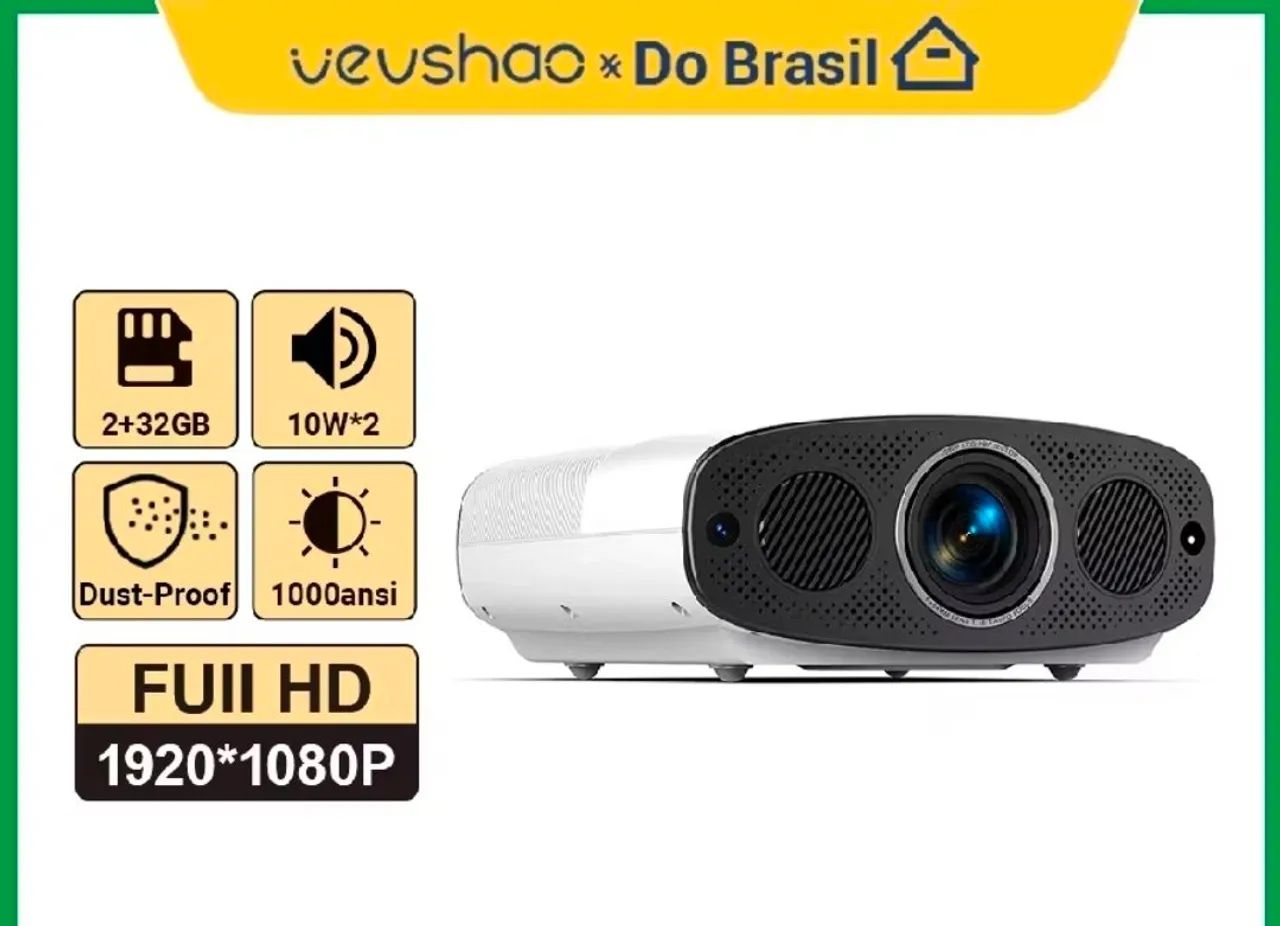 Vevshao A22, Projetor Full HD, Selado, Suporte 4k, Som duplo frontal - Foto 5