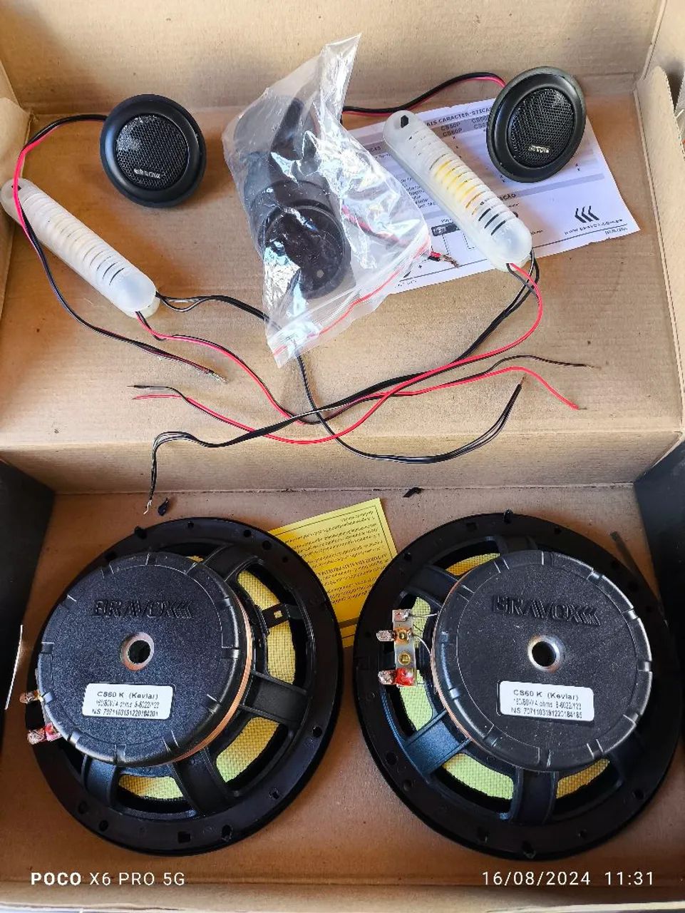 Kit 2 Vias Bravox 6 Polegadas Cs60k 160w Rms - Foto 3