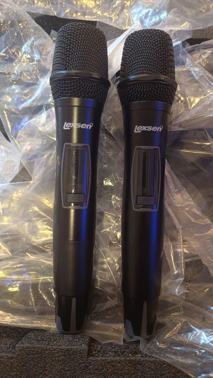 Microfone Sem Fio Duplo Lexsen LM1002-TD UHF Profissional  - Foto 5