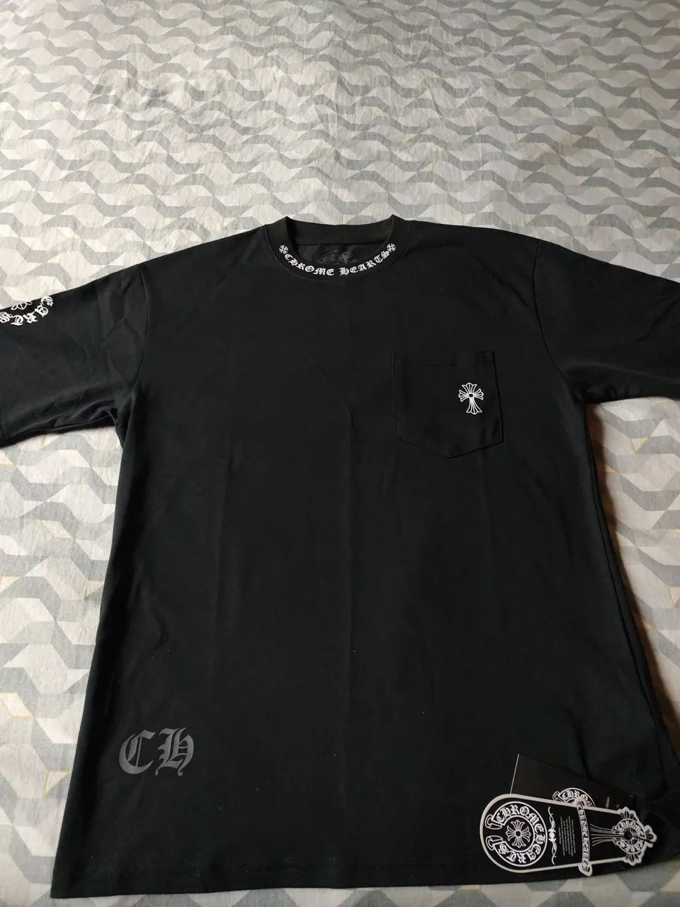 CHROME HEARTS ブラック Tシャツ 2T Chrome Hearts Horse Shoe Logo Pocket T-shirt Black original