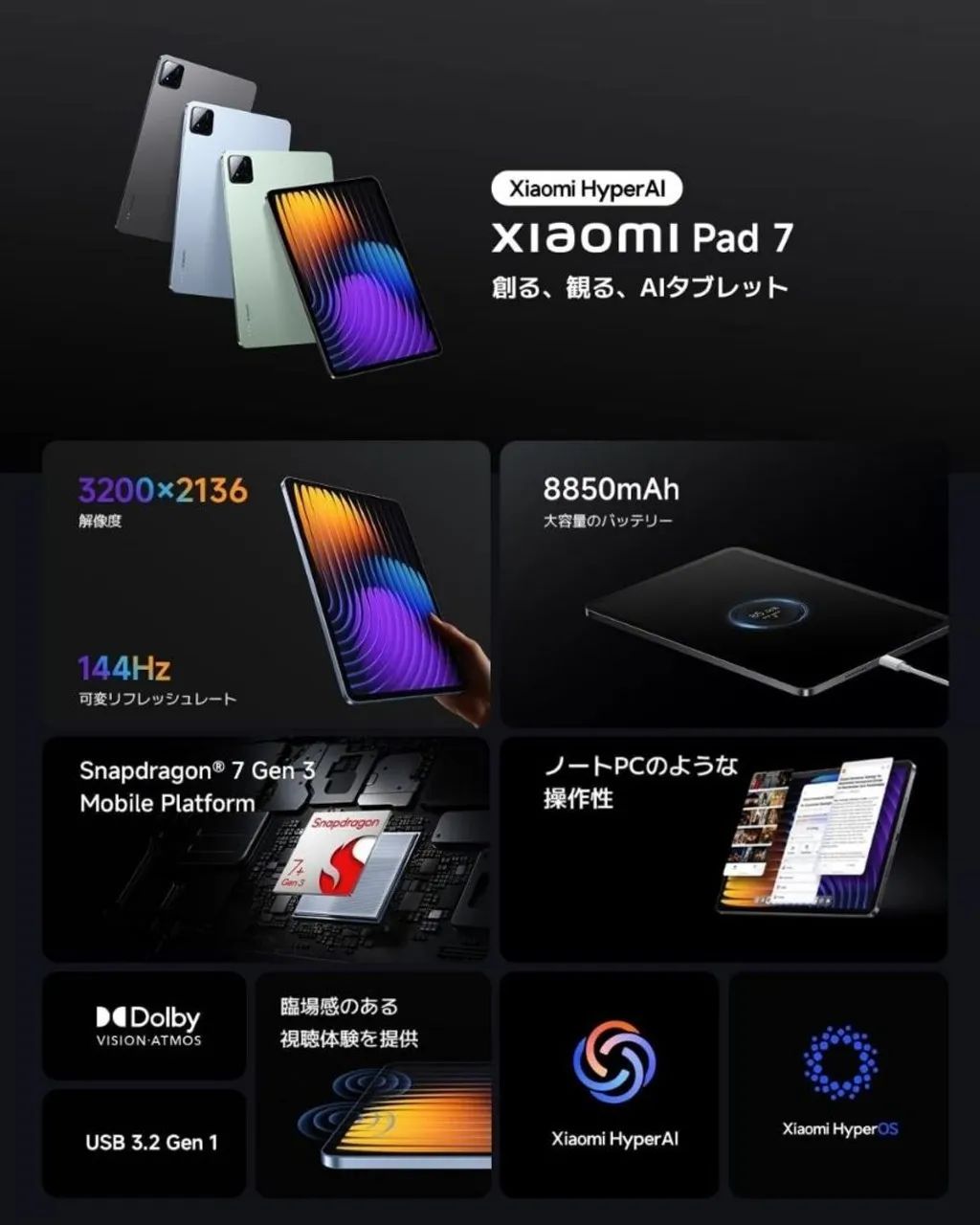 Tablet Xiaomi Pad 7 - 8GB/256GB Azul
