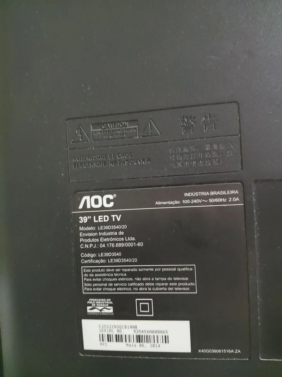 TV 39 polegadas AOC 600,00 - Foto 5