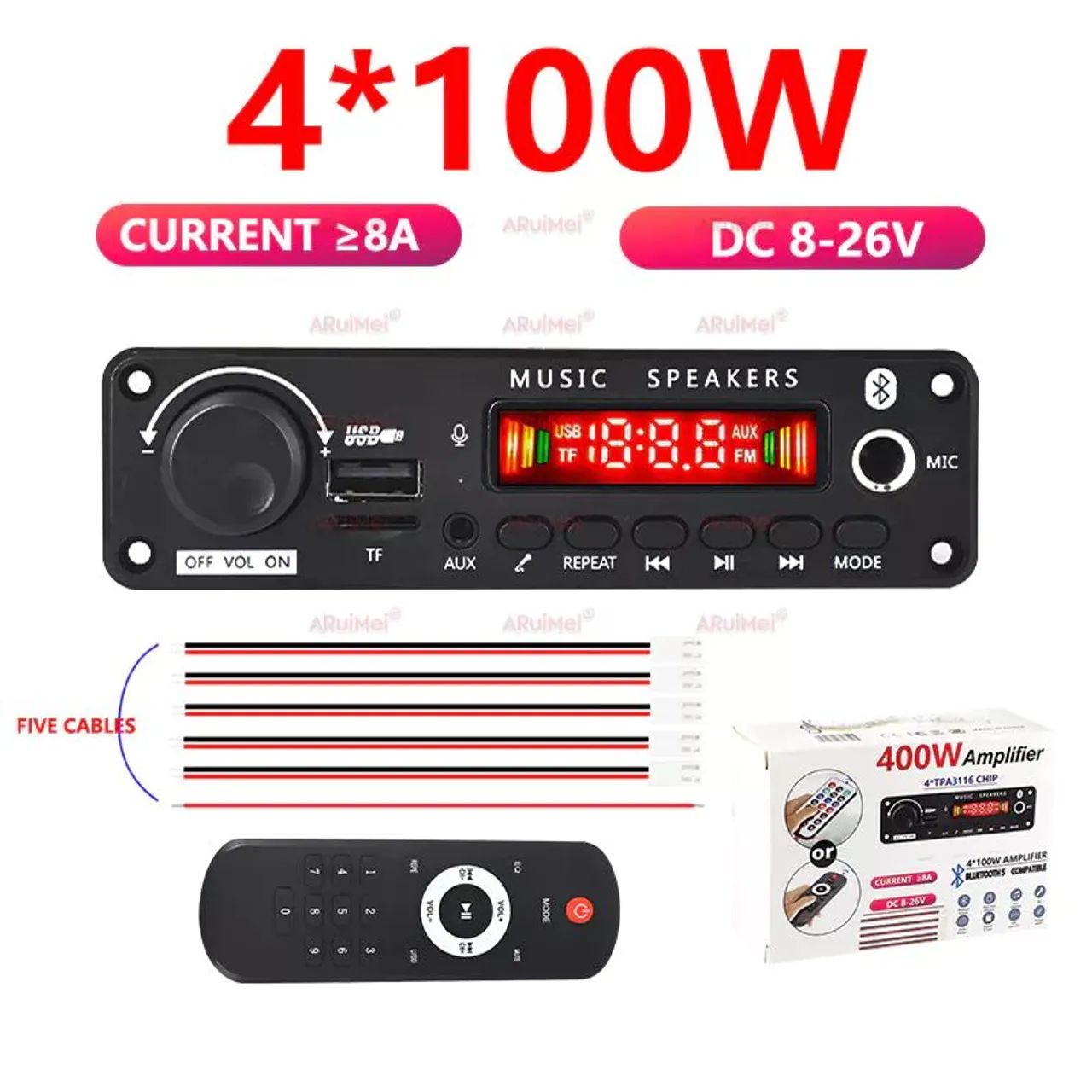 Placa Amplificada Bluetooth 400w