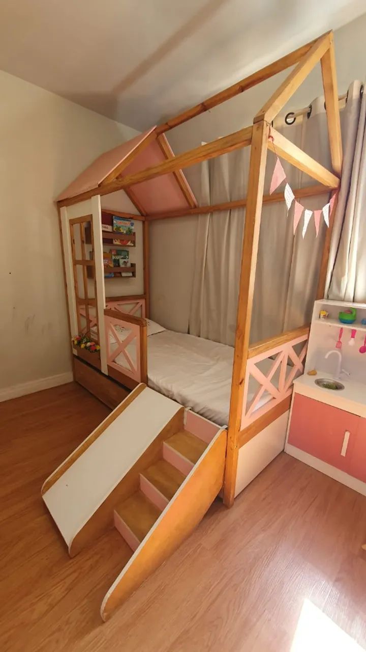 Cama Casinha Infantil com 2 colchão - Foto 4