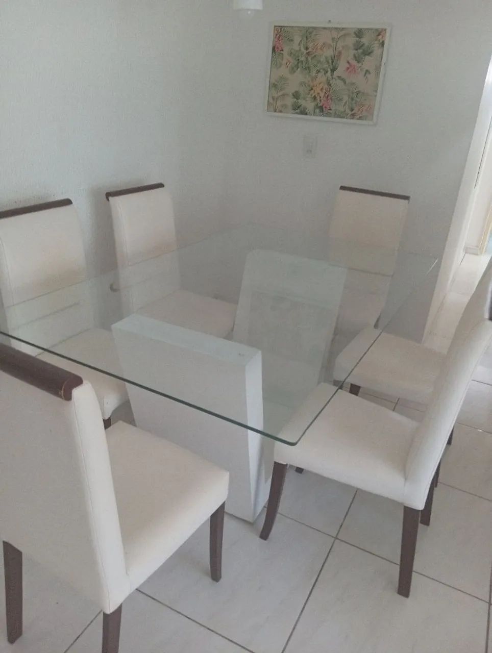 Mesa de vidro 6 lugares 