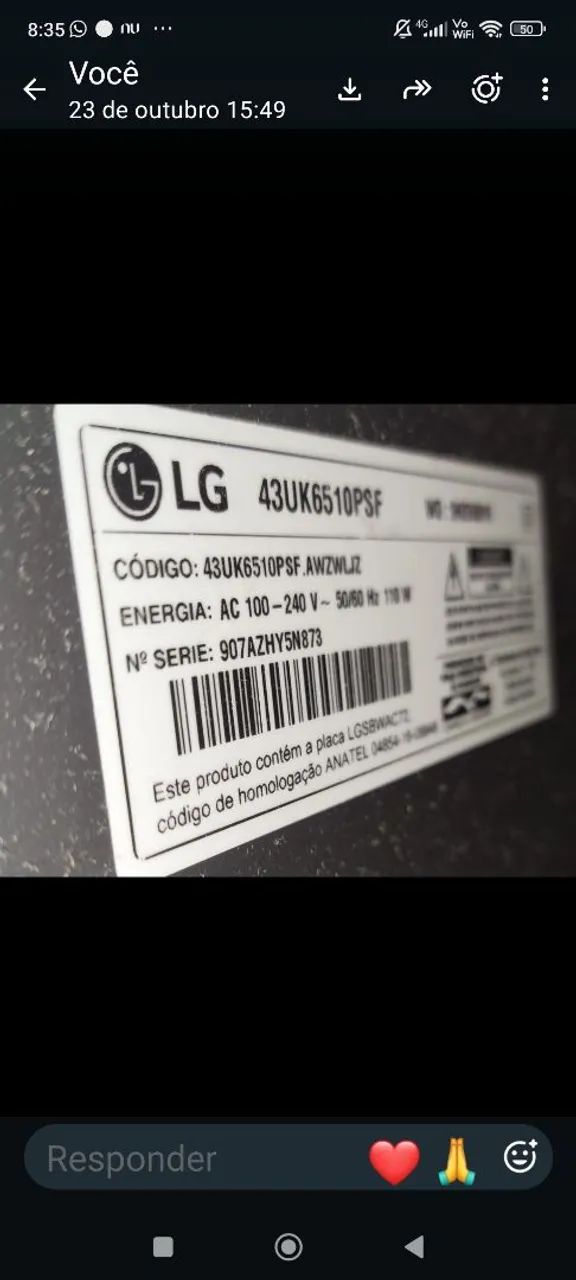 Smart TV LG 43 polegadas para aproveitamento de peças - Foto 2
