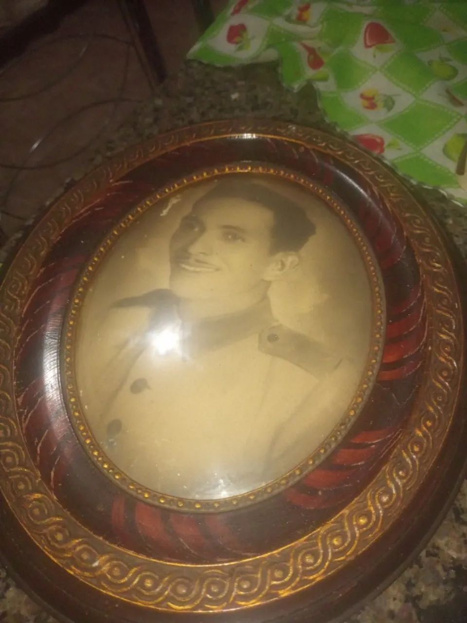 Quadro antigo militar vidro bambe  - Foto 2