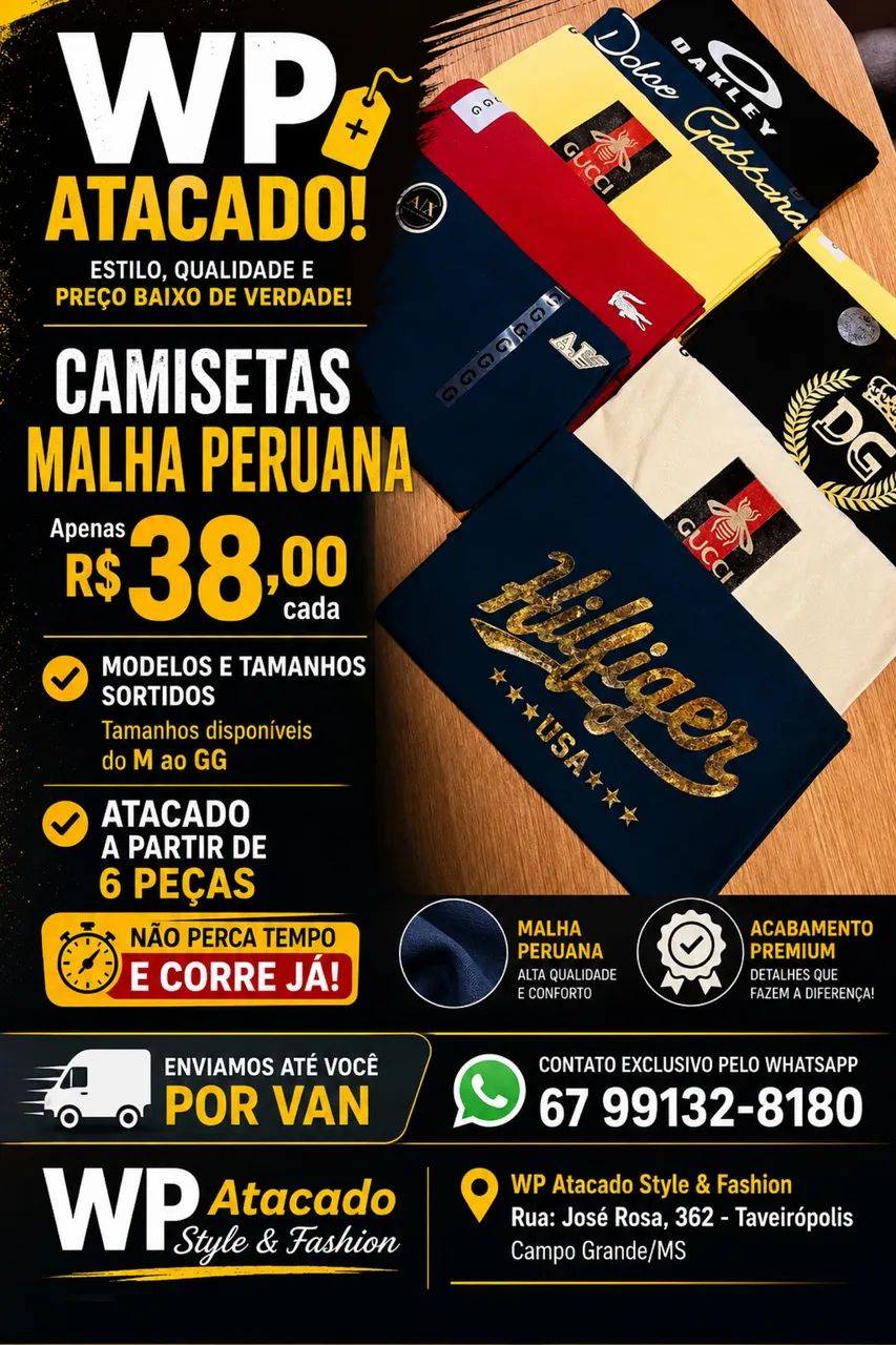 CAMISETAS NO ATACADO
