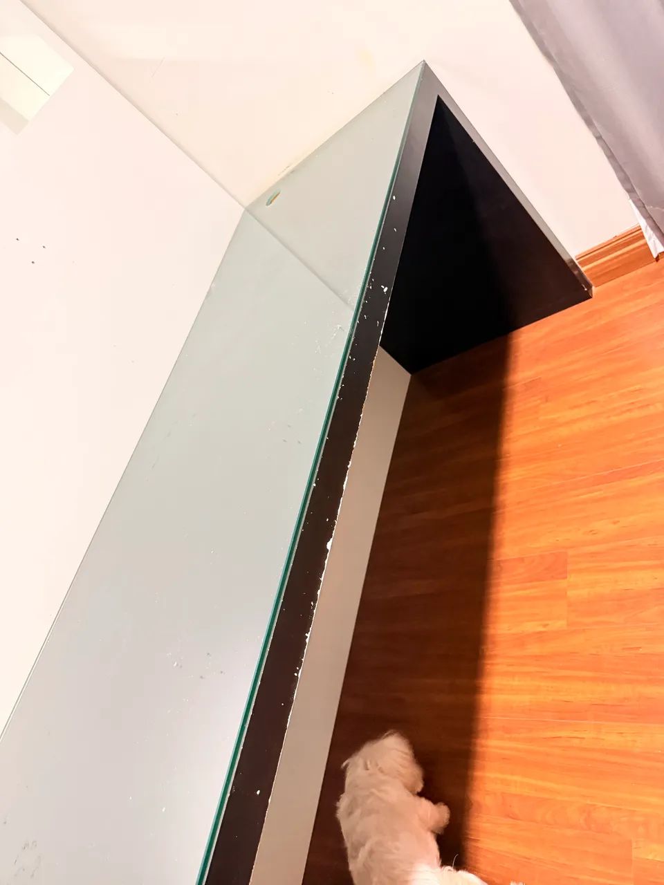 Mesa de vidro+prateleira branca para quarto  - Foto 3