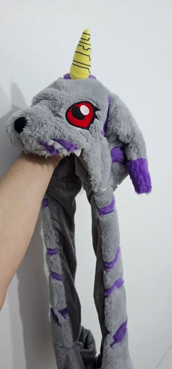Touca Gabumon Digimon com orelhas que mexem