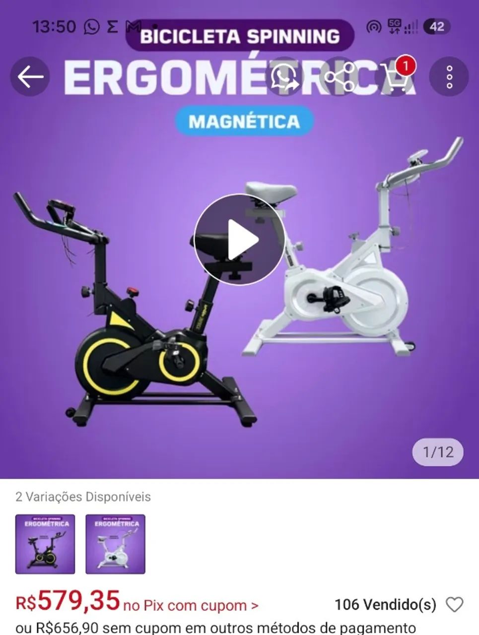 Bicicleta Ergométrica Magnética  - Foto 2