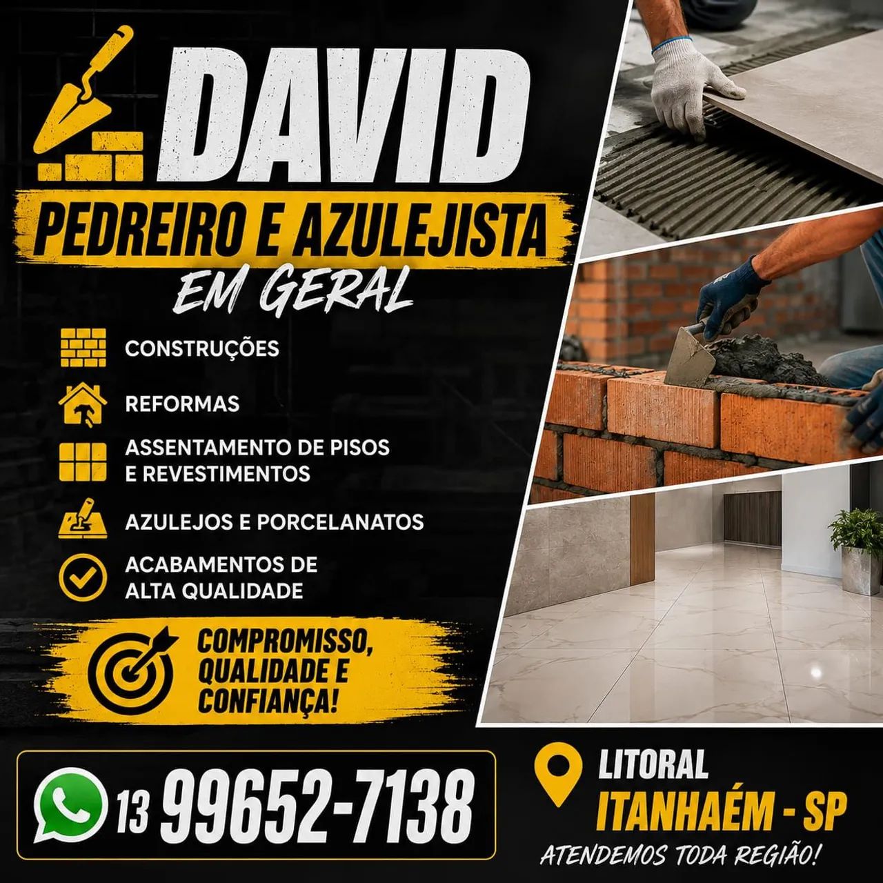 Pedreiro e azulejista 