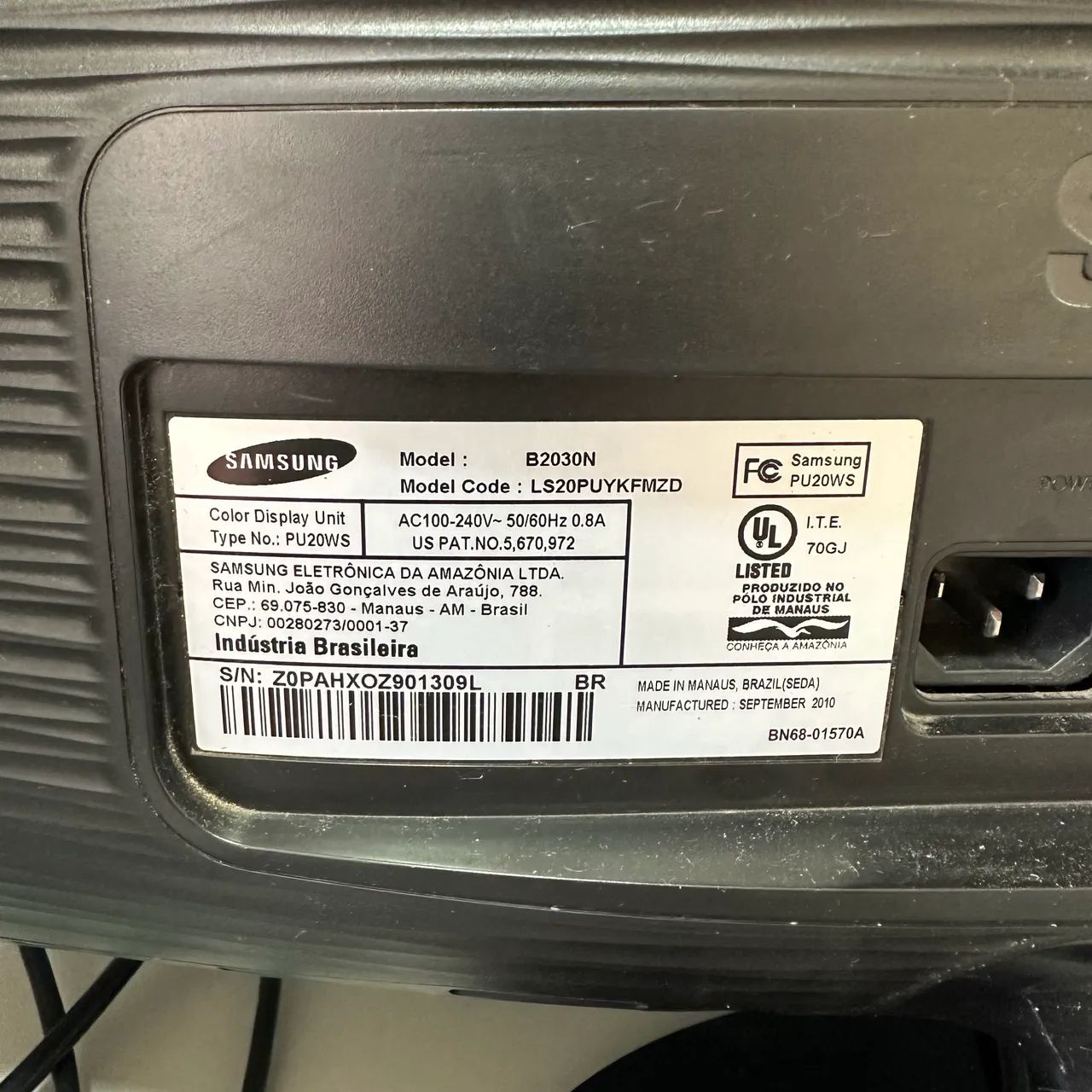 Monitor Samsung 20 polegadas- Modelo PU20WS - Foto 3