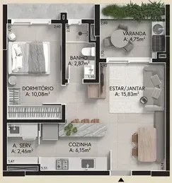 PLANTA 44m²