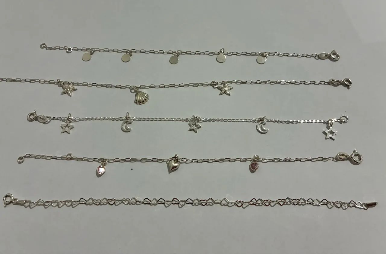5 Pulseiras Prata 925 - Foto 3