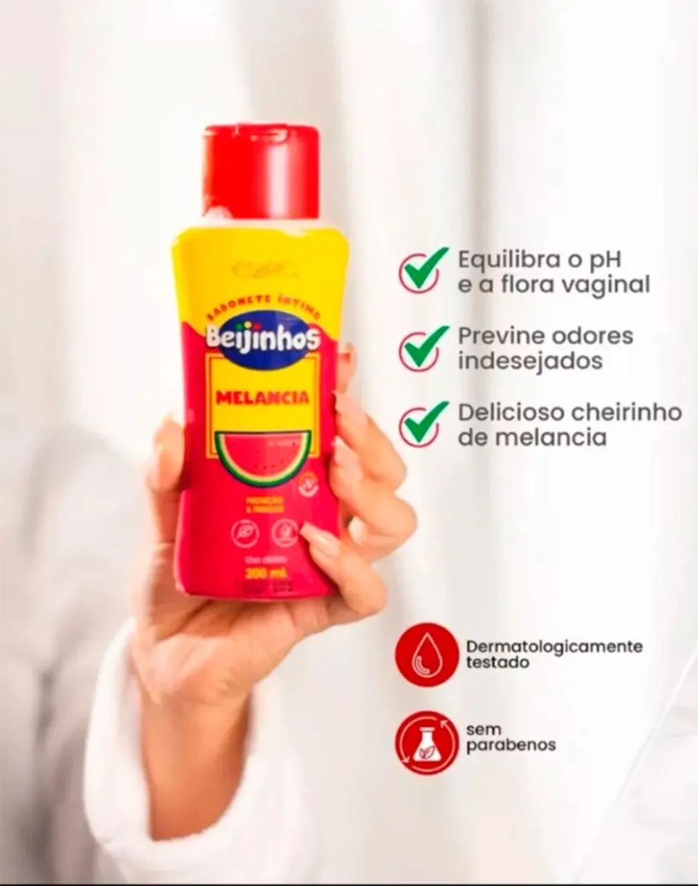 Sabonete Íntimo Beijinho Melancia Belkit 200 ml - CM0027 - Foto 3