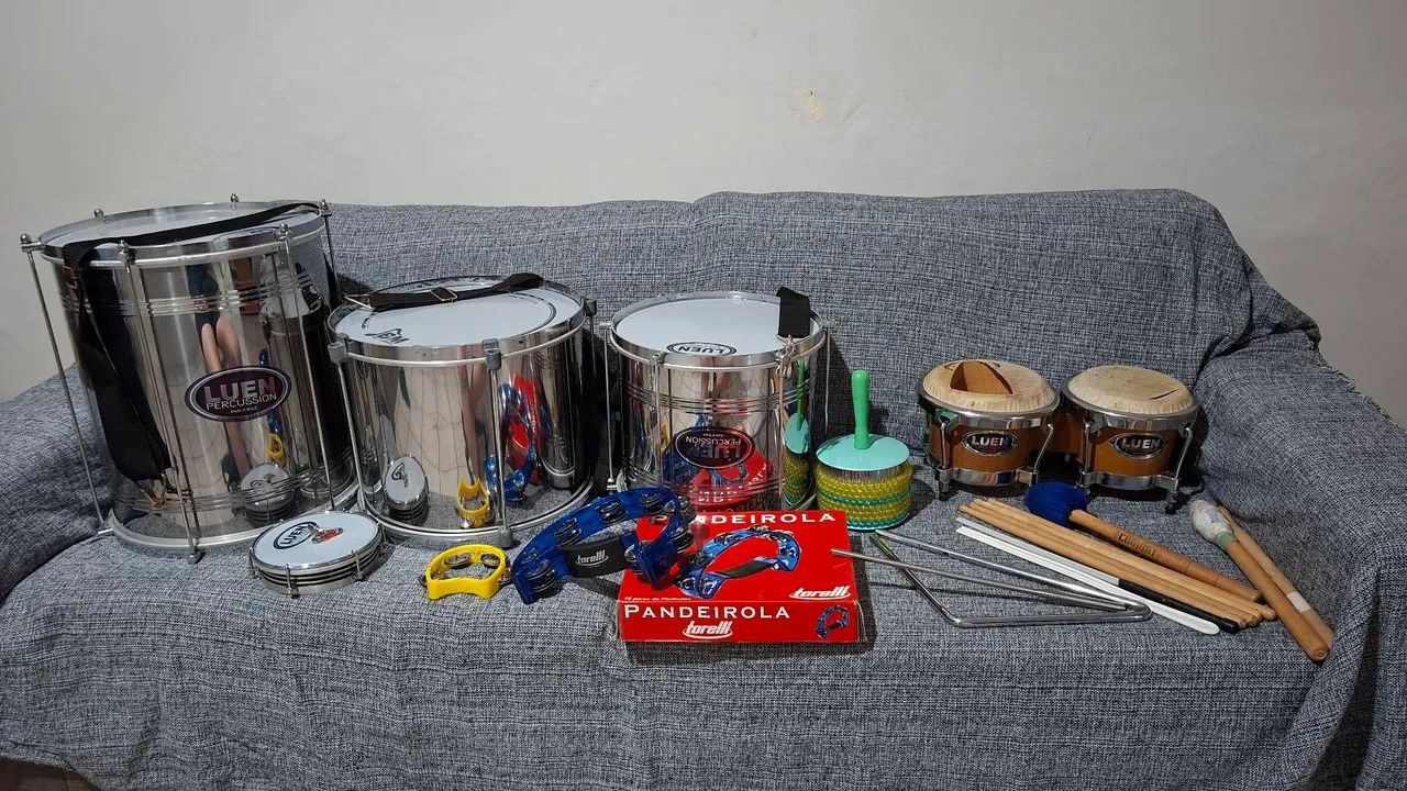  Kit Percussão / Instrumentos de Samba e Pagode (Luen, BM e Torelli)