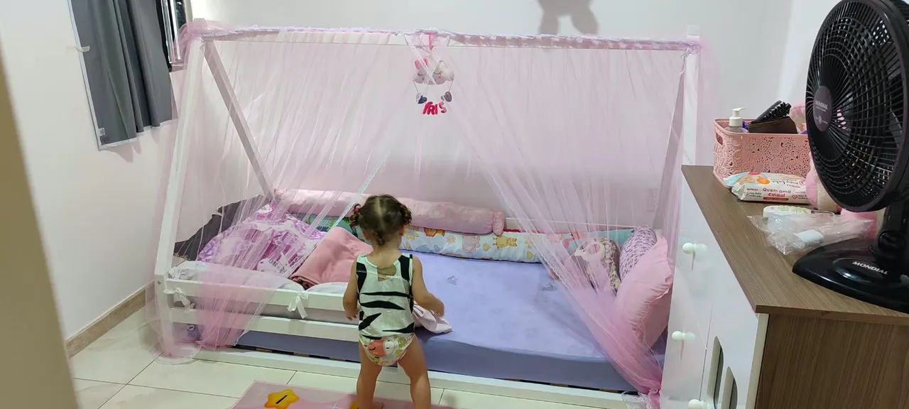 Cama Montessori Branca Madeira Maciça - Foto 2