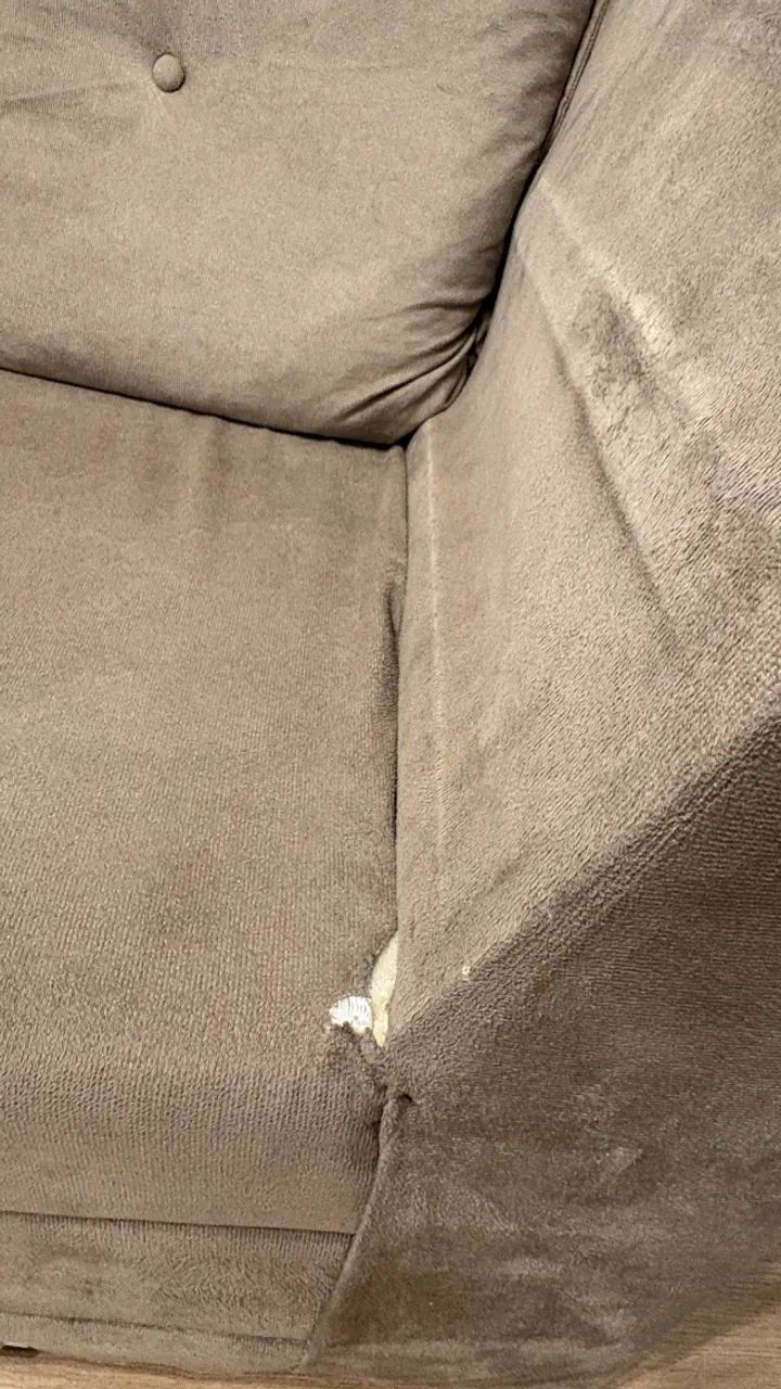 Sofá grande em L bege com chaise + almofadas  - Foto 3
