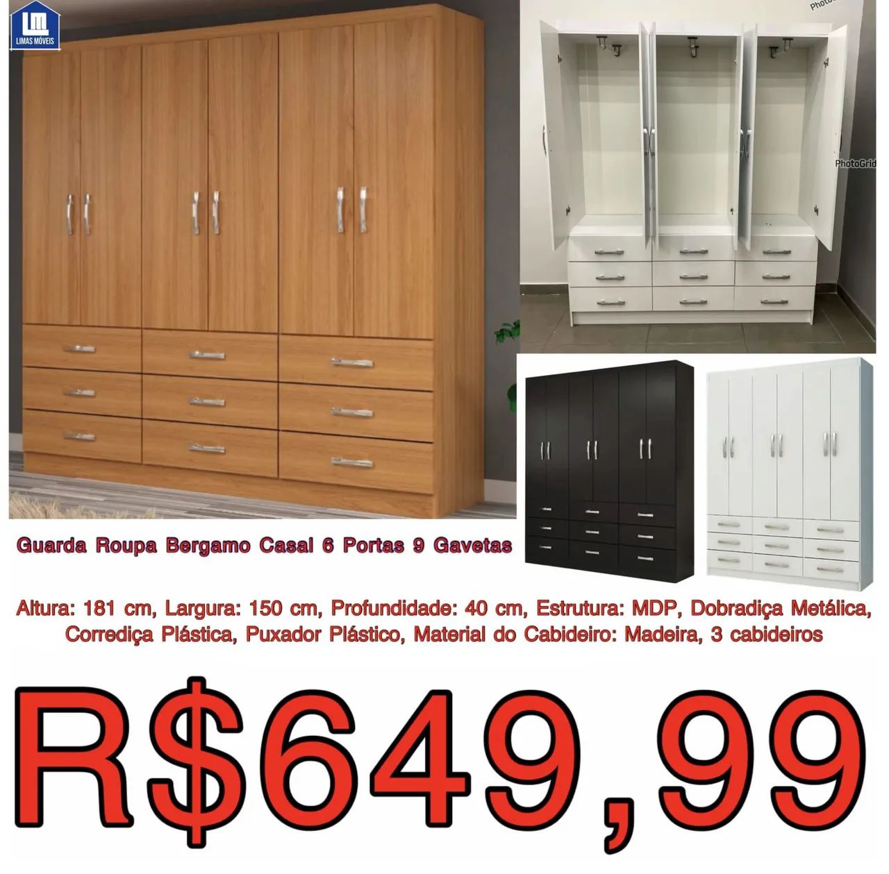 Guarda-Roupa a partir de R$499,99. - Foto 4