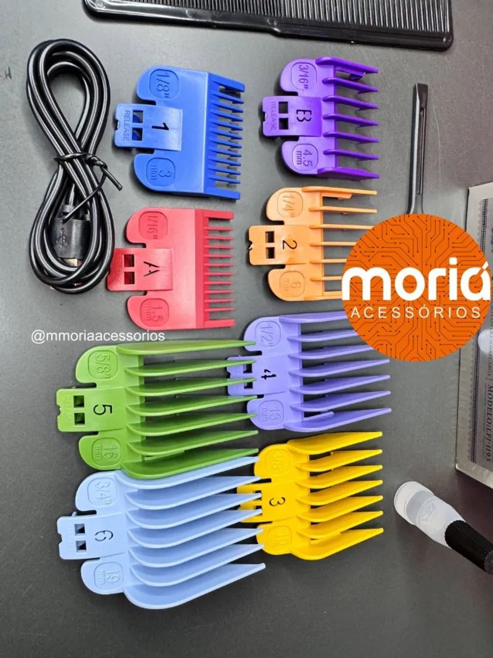 Máquina de Cortar Cabelo Profissional Recarregável 7 Pentes LFJ-1193 - Foto 4