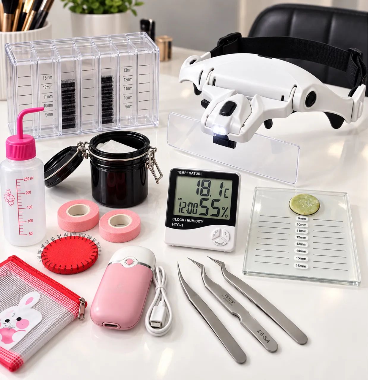 KIT PROFISSIONAL EXTENSÃO DE CÍLIOS LASH DESIGNER COMPLETO 