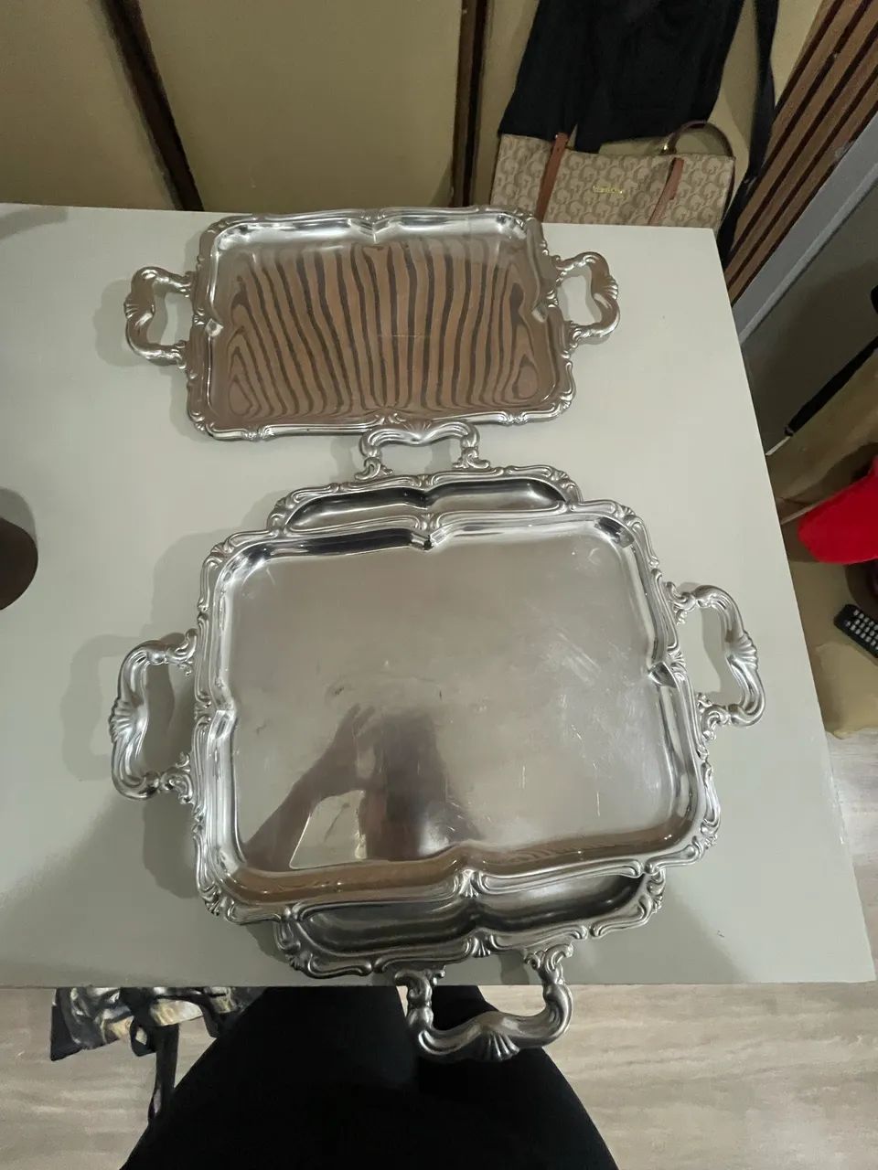 Conjunto bandeja prata servir inox - Foto 5