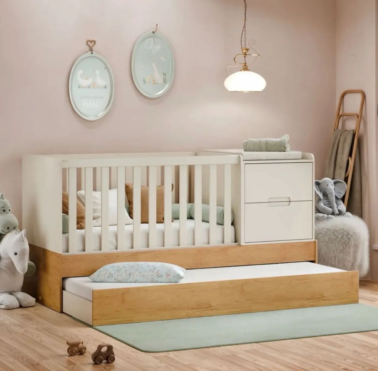 Berço Multifuncional 3 em 1 com Cama Auxiliar e Cômoda - Foto 3