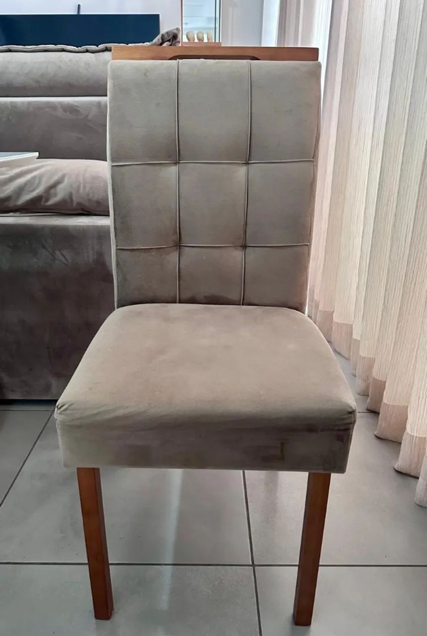 Dining Table - 6 Chairs - Glass Top - Solid Wood Legs65569087010817122